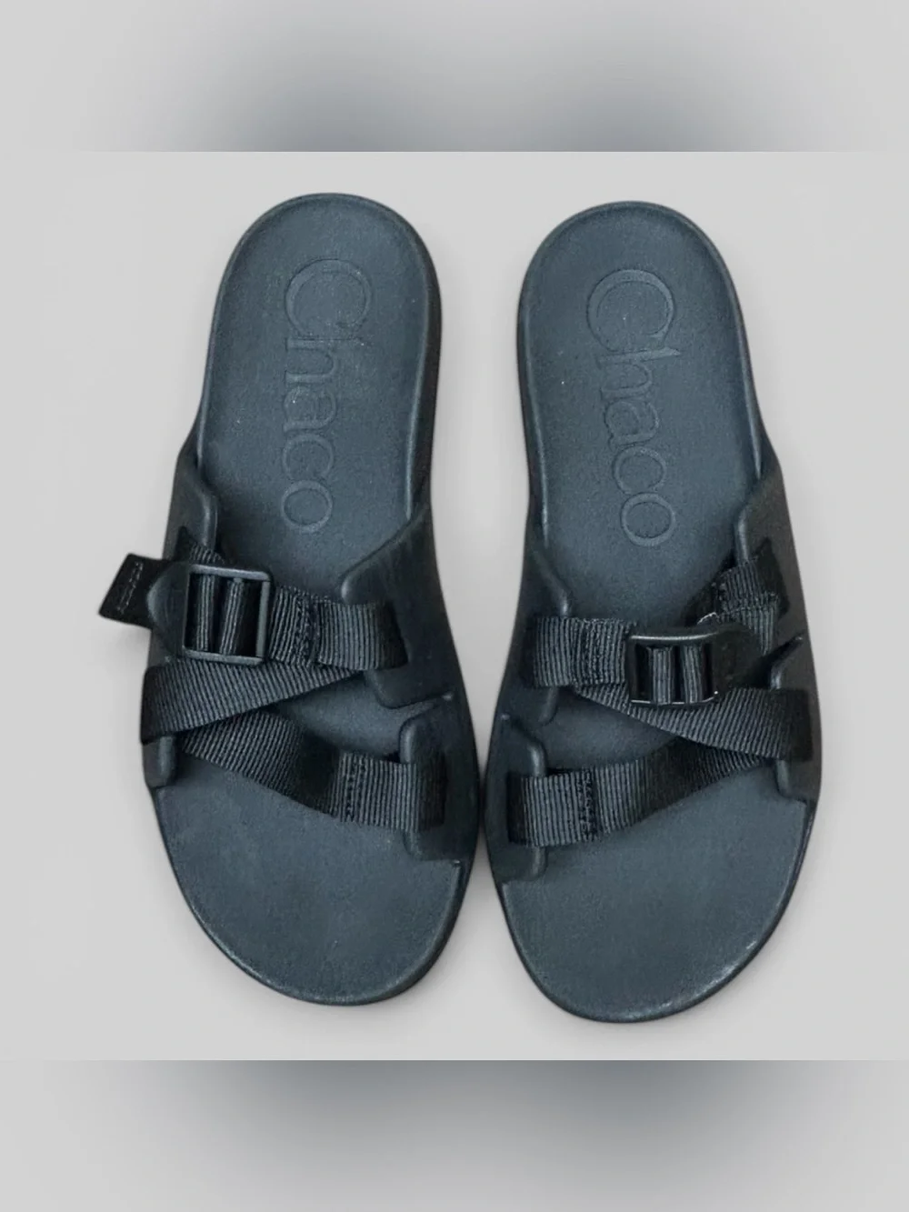 Chaco Black Adjustable Slide Sandals Youth Big Kids Size 5 Comfort Slides